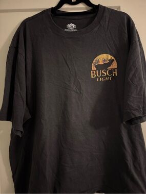 Busch Light Men's Short Sleeve Graphic Tee — Black with Gold Logo